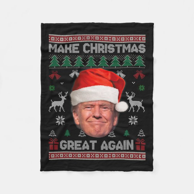 Couverture Polaire Rendre Noël super à nouveau drôle Trump laide affr (Devant)