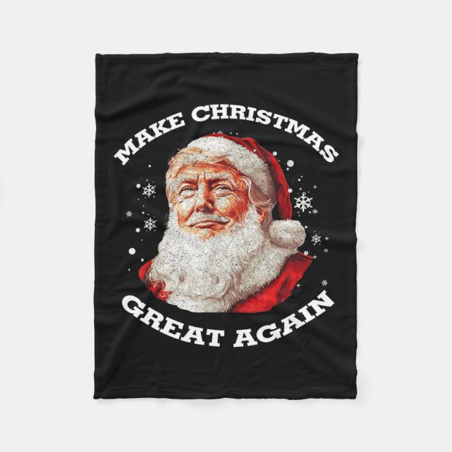 Couverture Polaire Rendre Noël super Père Noël amusant Trump Noël (Devant)