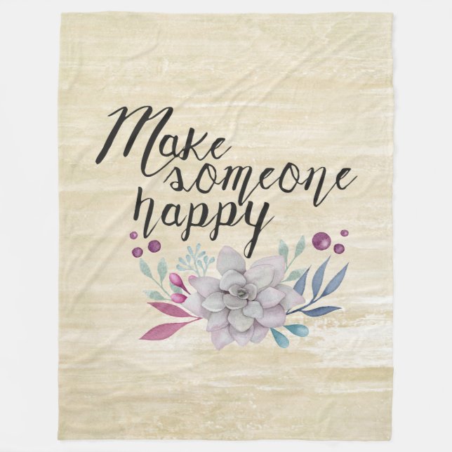 Couverture Polaire Rendre quelqu'un heureux FLEURS (Devant)