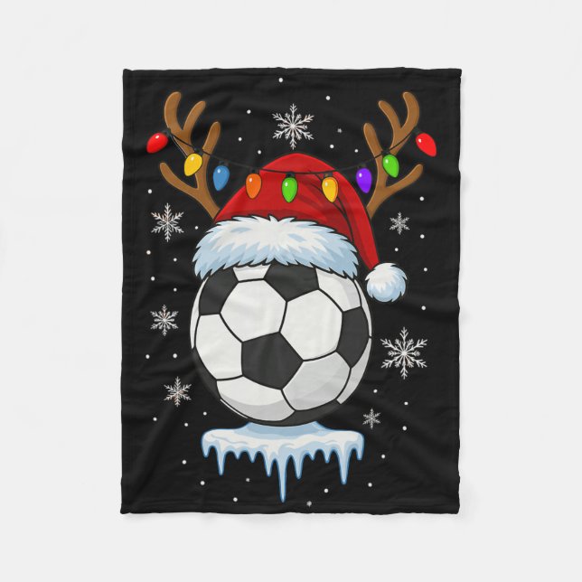 Couverture Polaire Renne de football de Noël  (Devant)