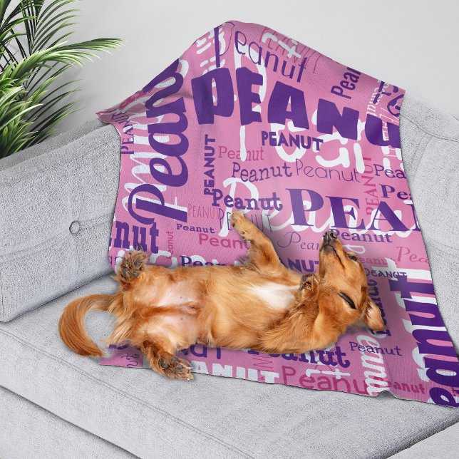 Couverture Polaire Répéter le nom de l'animal de compagnie Motif Rose (Créateur téléchargé)