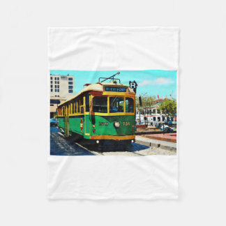 Couverture Polaire Représentation aquarelle du tramway du front de ri