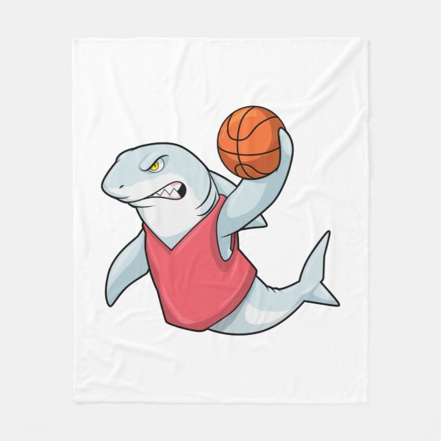 Couverture Polaire Requin aux sports avec basket-ball (Devant)