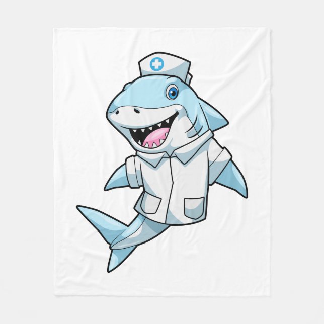 Couverture Polaire Requin comme infirmière avec manteau (Devant)