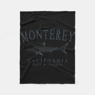 Couverture Polaire requin de Monterey californie rétro ardoise art pê