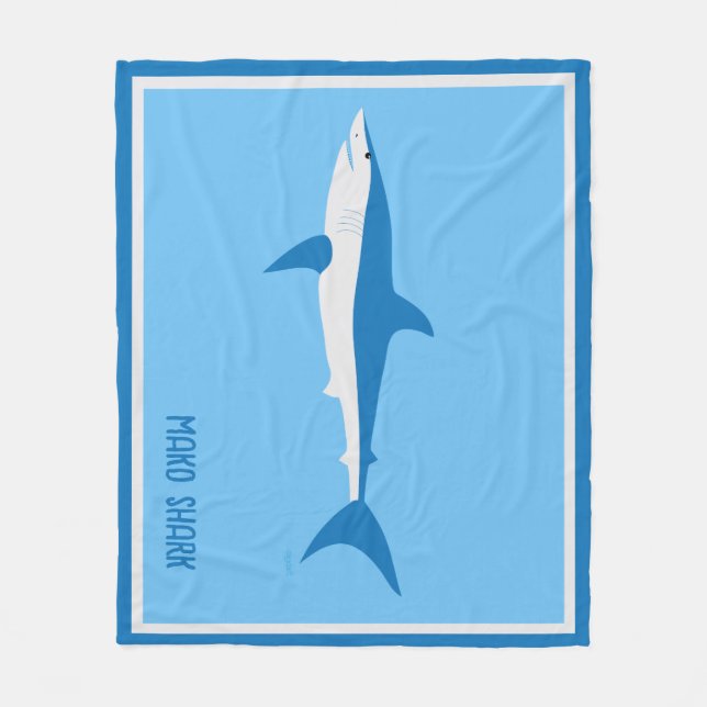 Couverture Polaire Requin Mako Très Bleu (Devant)