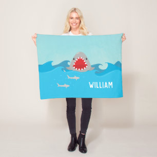 Couverture Polaire Requin mignon dans l'eau   Garçons