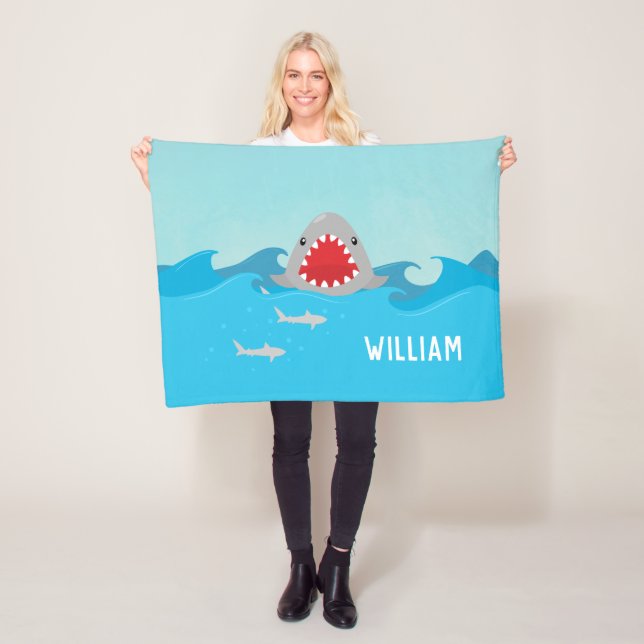 Couverture Polaire Requin mignon dans l'eau | Garçons (En situation)