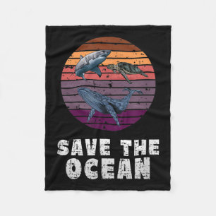 Couverture Polaire Requin, Tortue de mer, Baleine, Protection De l'en