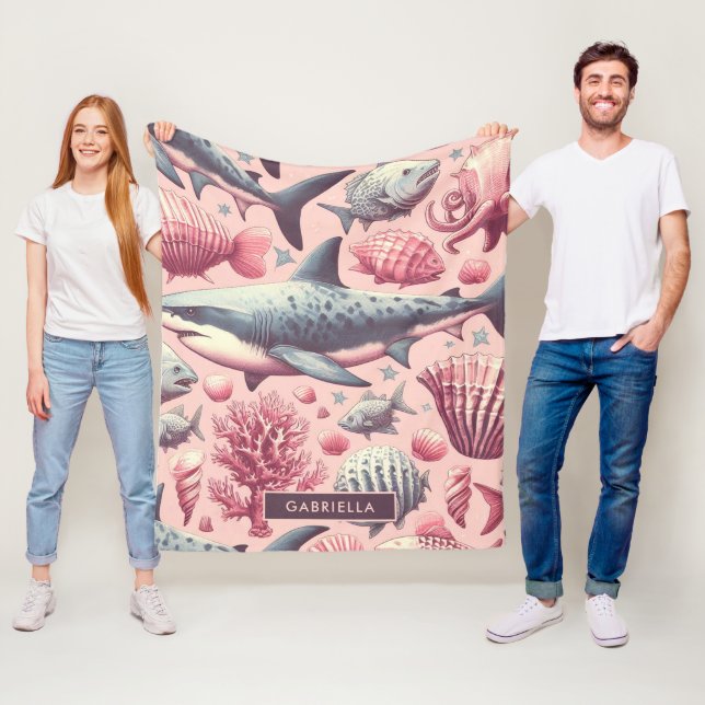 Couverture Polaire Requin vintage sans joint (En situation)
