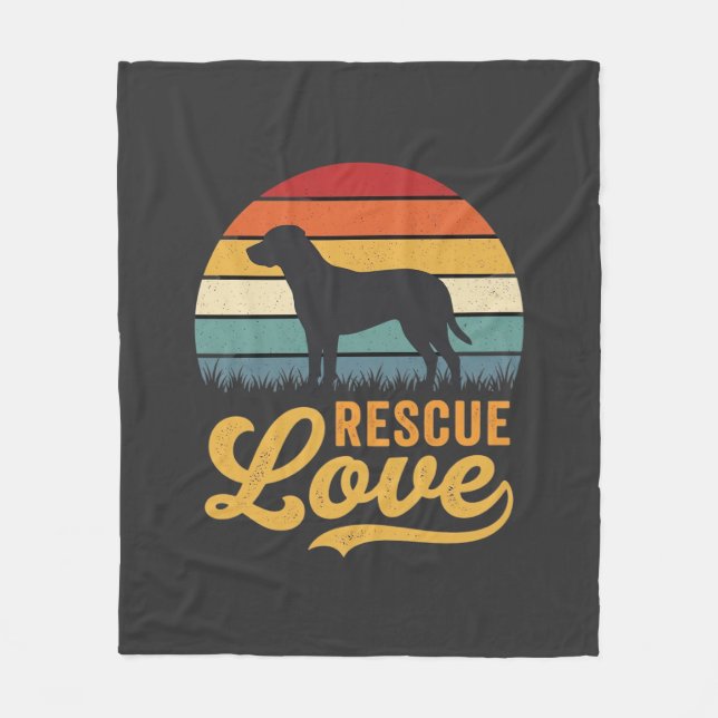 Couverture Polaire Rescue Love Retro Dog Sunset_1 (Devant)