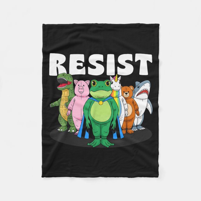 Couverture Polaire Resist No King Portland Frog Costume Activists Gro (Devant)