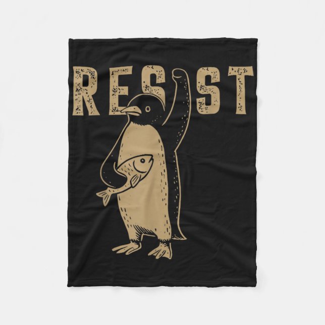 Couverture Polaire Résister à l'activisme des pingouins Design graphi (Devant)
