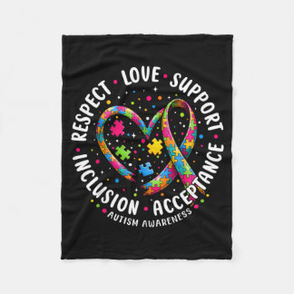 Couverture Polaire Respect Love Support Autism Awareness Shirts Women