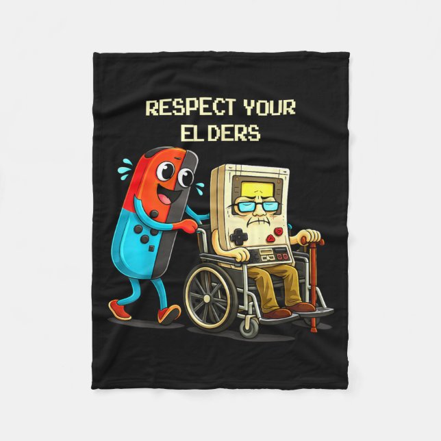 Couverture Polaire Respect Your Elders Funny Retro Gaming  (Devant)