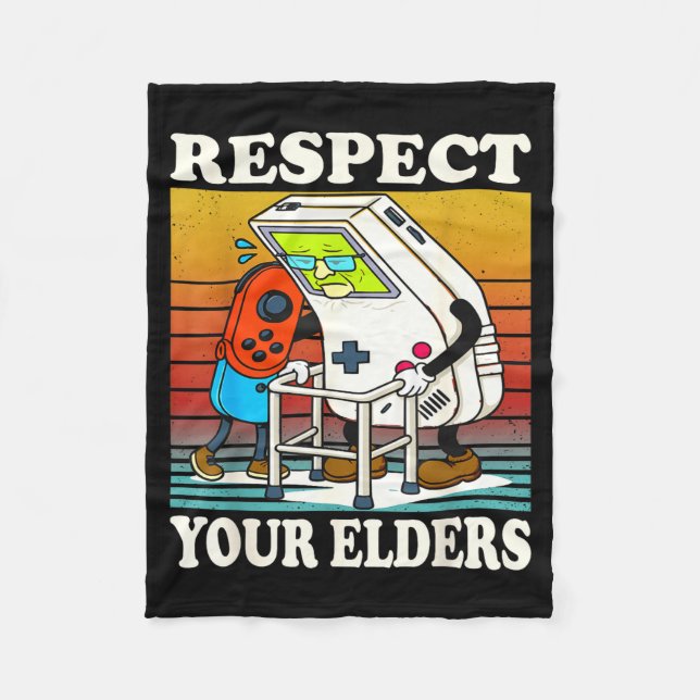 Couverture Polaire Respect Your Elders Gaming Control 80s Retro Funny (Devant)