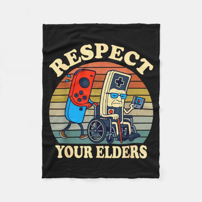 Couverture Polaire Respect Your Elders Gaming Control 80s Retro Funny (Devant)