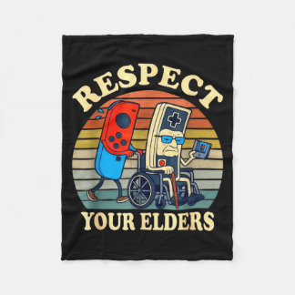Couverture Polaire Respect Your Elders Gaming Control Retro Funny Gam