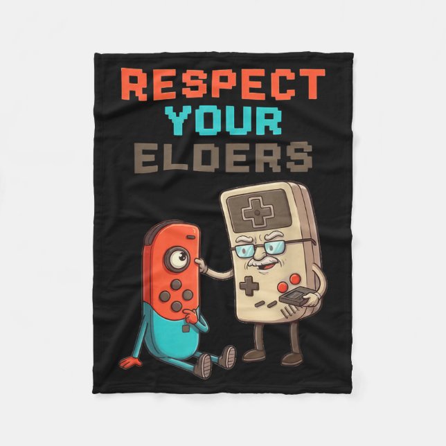 Couverture Polaire Respect Your Elders Gaming Control Retro Funny Gam (Devant)
