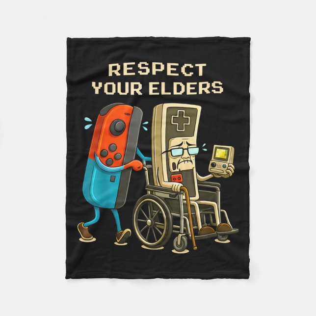 Couverture Polaire Respect Your Elders Gaming Control Retro Funny Gam (Devant)