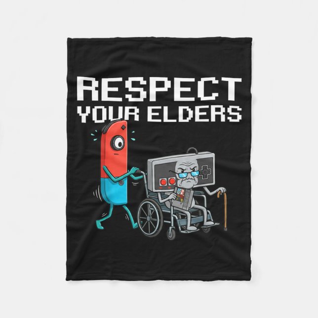 Couverture Polaire Respect Your Elders Retro Gaming Funny Gamer Contr (Devant)