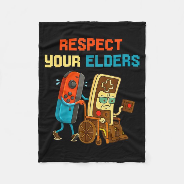 Couverture Polaire Respect Your Elders Retro Gaming Funny Gamer Contr (Devant)