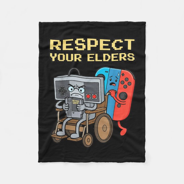 Couverture Polaire Respect Your Elders Retro Gaming Funny Gamer Contr (Devant)
