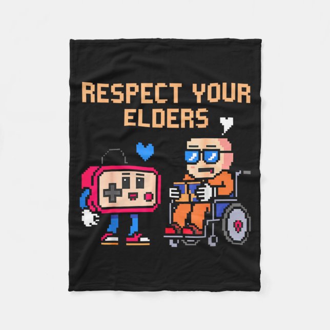 Couverture Polaire Respect Your Elders Retro Gaming Funny Gamer Contr (Devant)