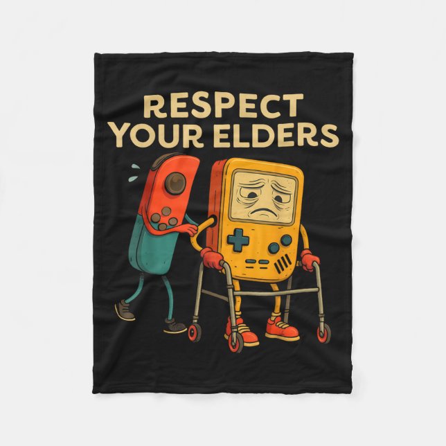 Couverture Polaire Respect Your Elders Retro Gaming Funny Gamer Contr (Devant)