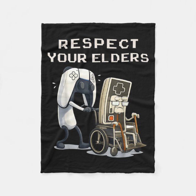 Couverture Polaire Respect Your Elders Retro Gaming Funny Gamer Contr (Devant)