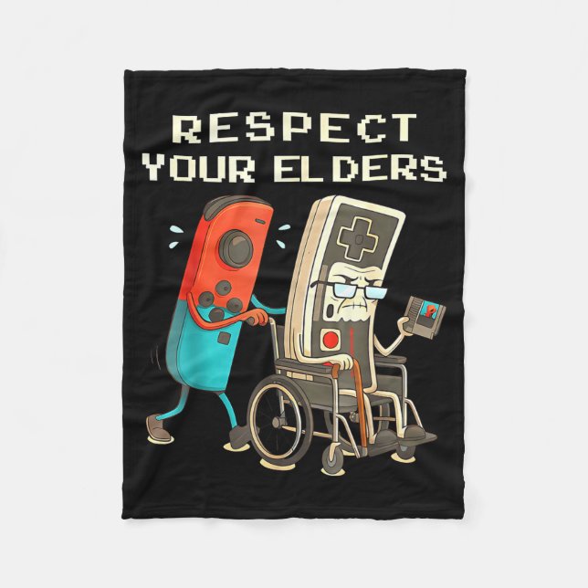 Couverture Polaire Respect Your Elders Retro Gaming Funny Gamer Contr (Devant)