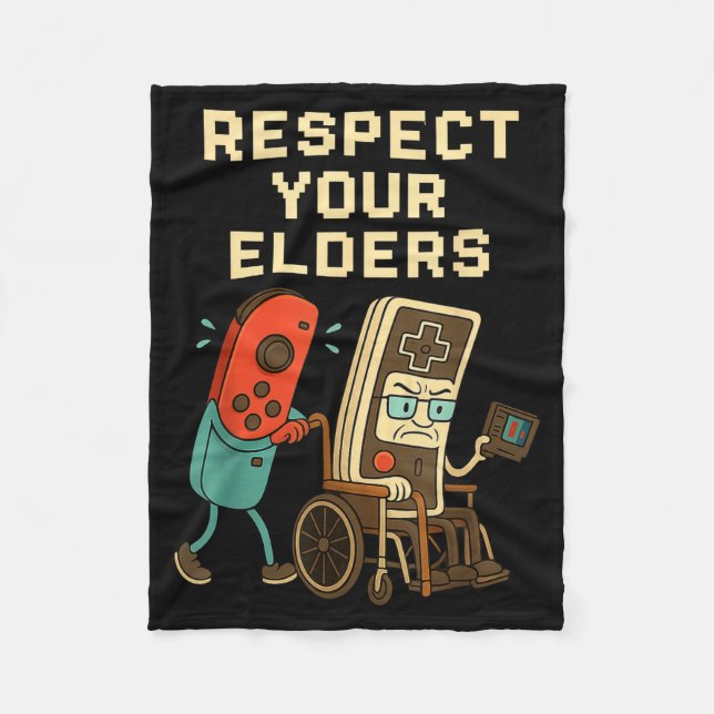 Couverture Polaire Respect Your Elders Retro Gaming Funny Gamer Contr (Devant)