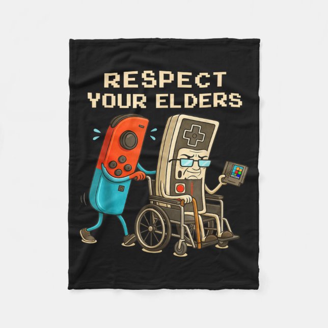 Couverture Polaire Respect Your Elders Retro Gaming Funny Gamer Contr (Devant)