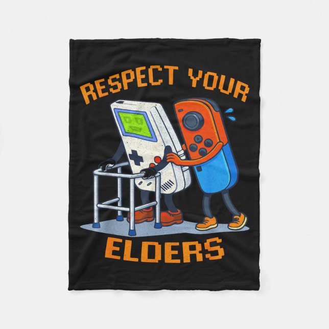 Couverture Polaire Respect Your Elders Retro Gaming Funny Gamer Contr (Devant)