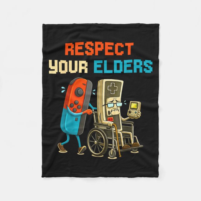 Couverture Polaire Respect Your Elders Retro Gaming Funny Gamer Contr (Devant)