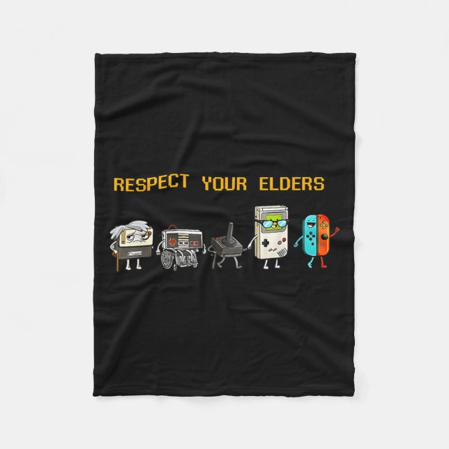 Couverture Polaire Respect Your Elders Retro Gaming Funny Gamer Contr (Devant)
