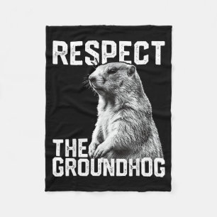 Couverture Polaire Respectez la marmotte drôle de jour de la marmotte