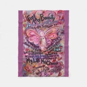 Couverture Polaire Ressentez Ma Beauté Cancer Angel Chemo Fleece Blan