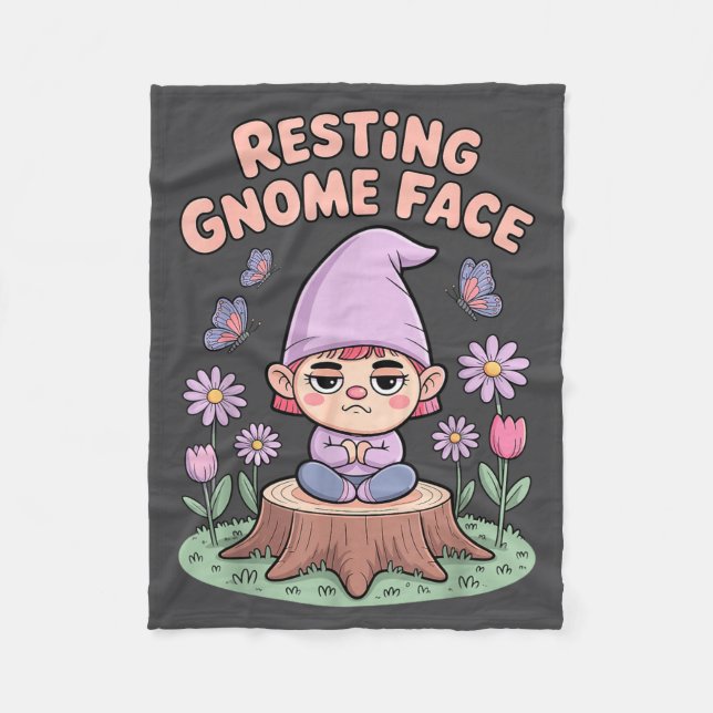 Couverture Polaire Resting Gnome Face Cute Funny Christmas Kawaii Car (Devant)