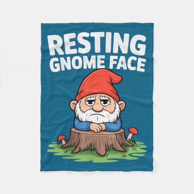 Couverture Polaire Resting Gnome Face Cute Funny Christmas Kawaii Car (Devant)