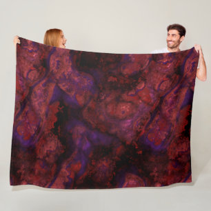 Couverture Polaire Résumé de pierre rouge et violette