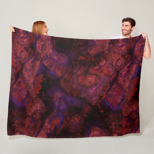 Couverture Polaire Résumé de pierre rouge et violette (En situation)