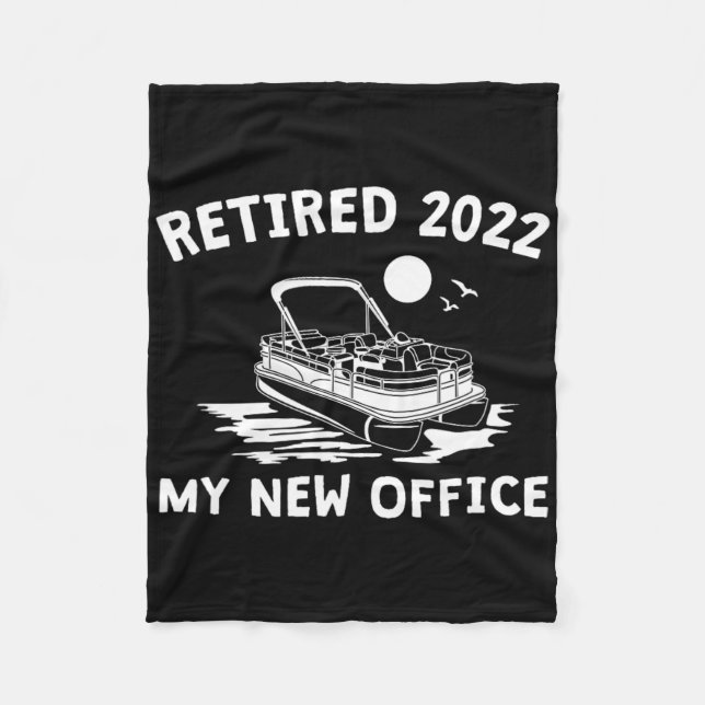 Couverture Polaire Retired 2022 - My New Office, Funny Ntoon Boating  (Devant)