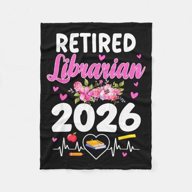 Couverture Polaire Retired librarian est 2026 school librarian (Devant)