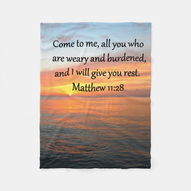 COUVERTURE POLAIRE RETIRER MATTHEW 11:28 SCRIPTURE VERSE SLEVER (Devant)