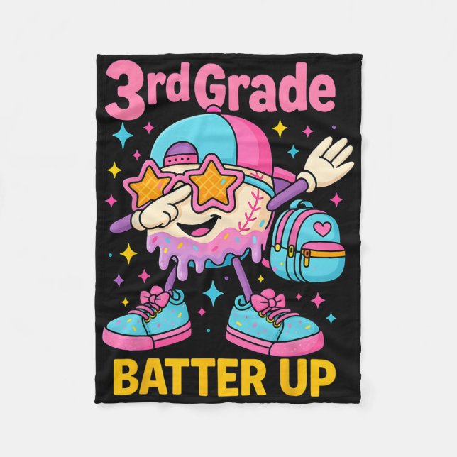 Couverture Polaire Retour à l'école Baseball Crème Glacée Drip Premie (Devant)