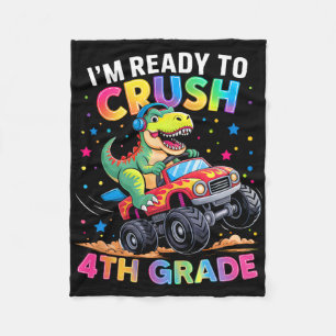 Couverture Polaire Retour à l'école Garçons Dinosaure Je suis prêt à 