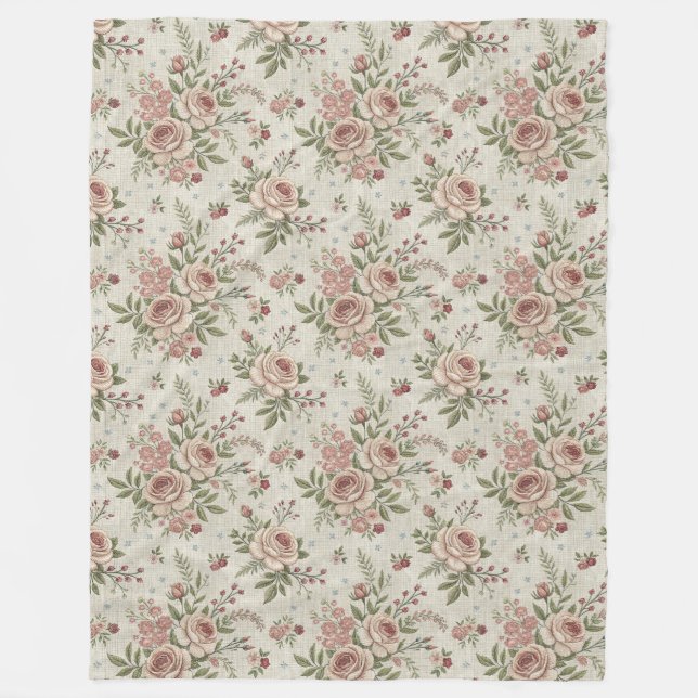 Couverture Polaire Retraite florale d'inspiration vintage chaleureuse (Devant)
