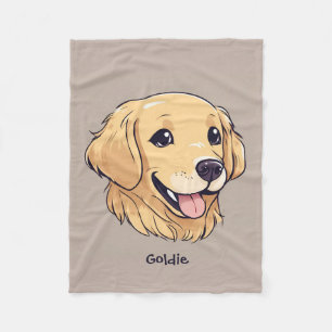 Couverture Polaire Retriever doré mignon personnalisé