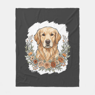 Couverture Polaire Retriever Golden Floral Sublimation